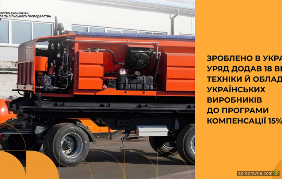 Уряд розширив перелік продукції, на яку доступна компенсація 15% вартості