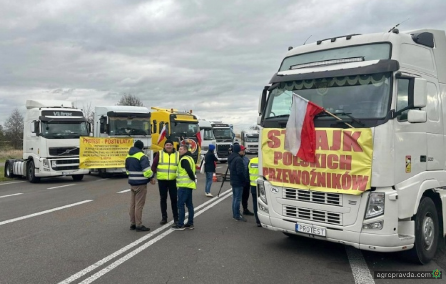 Перевізники Польщі повністю заблокували рух вантажівок на двох пунктах пропуску